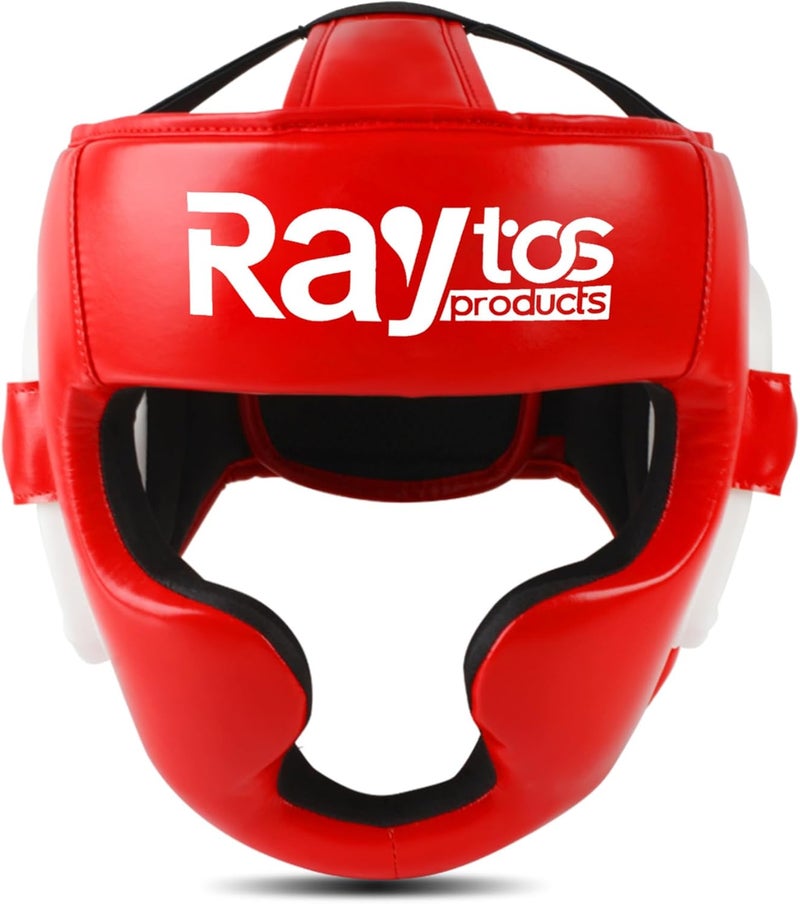 Raytos Boxing Headgear Helmet for Men Women - Professional Lightweight Open Face Combat Head Guard with Breathable Protection, Secure Fit for MMA Muay Thai Kickboxing Sparring Training Fighter - Image 1